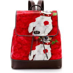 Rote Rose Hund personalisierte Schultaschen Büchertaschen für Teenager, Mehrfarbig, 27x12.3x32cm, Rucksack Rucksäcke