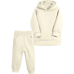 Baby Boys Girls Clothes Set Toddler Warm Thick Solid Cotton Long Sleeve Lined Tops Hooded Hoodie Pants Sweatshirt Set Clothes Kids Cute Fall Outfits A-263