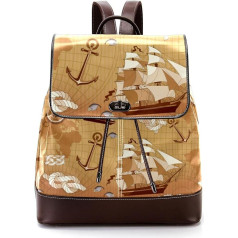 Ocean Segelboot Anker personalisierte Schultaschen Büchertaschen für Teenager, Mehrfarbig, 27x12.3x32cm, Rucksack Rucksäcke