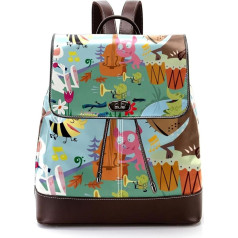 Forest Concert Music Cute Cartoon Tiere Personalisierte Schultaschen Büchertaschen für Teenager, Mehrfarbig, 27x12.3x32cm, Rucksack Rucksäcke