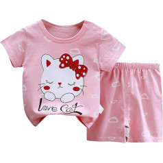 Children's Boys Clothing Set - Summer Jogging Suit Elastic Waist Short Sports T-Shirt and Shorts Set Cotton Trousers with Shirt Sets Sportswear Tracksuit Children's Suits Sportswear