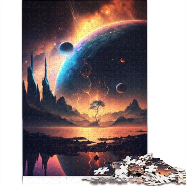 Jigsaw Puzzles for Adults Kids Cosmic Lake Reflections 1000 Piece Jigsaws for Adults Wooden Jigsaw for Adults and Kids Age 12 and Up Great Gifts for Christmas (50 x 75 cm)