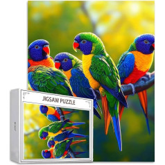 Puzzle Tier Puzzle 500 Teile, Holzpuzzle Erwachsene, Mehrfarbig Holzpuzzle, Klassische Puzzles Papagei Wooden Jigsaw für Erwachsene Und Kinder 14 Jahren, Geschenke Home Wand Dekor 52x38cm D-618