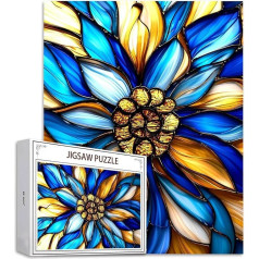 Puzzle 1000 Teile Abstrakt Puzzle Erwachsene, DIY Groß Puzzelmatten, Holzpuzzle für Erwachsene und Kinder ab 12 Jahren Wooden Jigsaw Blume Geschicklichkeitsspiel für Die Ganze Familie, Geschenke D-547