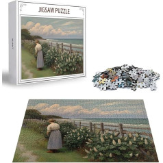 Puzzle Frau Puzzle 500 Teile, Holzpuzzle Erwachsene, Mehrfarbig Holzpuzzle, Klassische Puzzles Garten Wooden Jigsaw für Erwachsene Und Kinder 14 Jahren, Geschenke Home Wand Dekor 52x38cm D-397