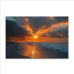 Puzzle 4000 Teile Sonnenuntergang Ozean Puzzle Erwachsene Anspruchsvoll, Klassische Holzpuzzle Erwachsene, Puzzlespiele für Die Ganze Familie, Wooden Jigsaw Puzzel ab 14 Jahre für Junge Mädchen U-6