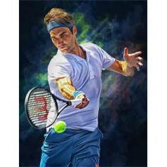 1000-teiliges Tennisspieler-Kunstposter, Puzzle, lustiges Spiel, Spielzeug, Lernspiel für Erwachsene, 26 x 38 cm