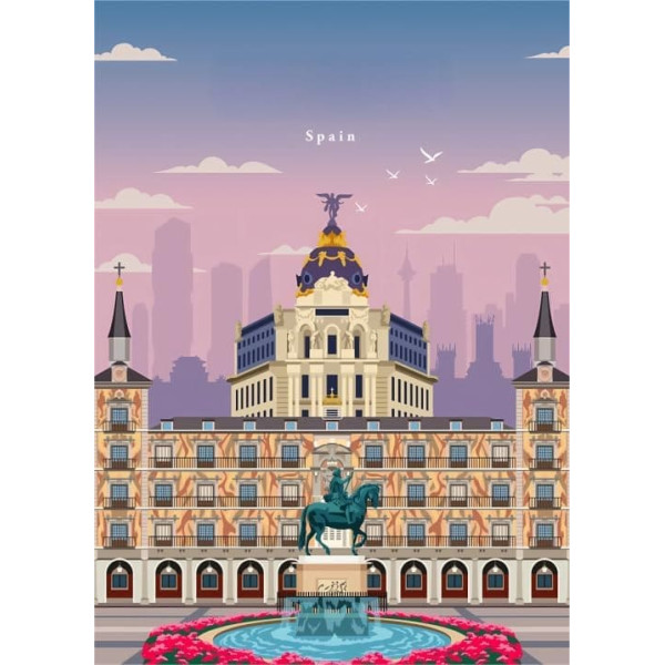 Puzzle 1000 Teile Spanien Vintage Reisekunstplakat für Erwachsene Familienspiele Lernspielzeug Gt646Zw 50x70CM