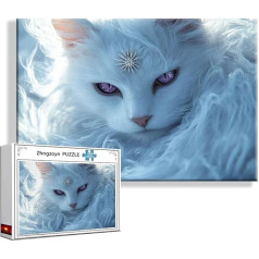 Puzzle Katze Tier 2000 Teile Groß XXL 100 x 70 cm, Jigsaw Art Impossible Erwachsene Anspruchsvoll, DIY Klassische Jigsaw Erwachsene, Junge, Mädchen, Geschicklichkeitsspiel für Die Ganze Familie O-8