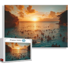 Puzzle Sonnenuntergang Landschaft 1500 Teile Groß XXL 87x57 cm, Jigsaw Art Impossible Erwachsene Anspruchsvoll, Klassische Jigsaw Erwachsene, Junge, Mädchen, Geschicklichkeitsspiel für Familie U-3