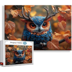 Puzzle Eule Tier 3000 Teile Groß XXL 120 x 80 cm, Jigsaw Art Impossible Erwachsene Anspruchsvoll, DIY Klassische Jigsaw Erwachsene, Junge, Mädchen, Geschicklichkeitsspiel für Die Ganze Familie A-3