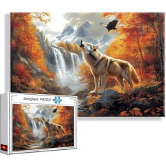 Puzzle Wolf Fallen 3000 Teile Groß XXL 120 x 80 cm, Jigsaw Art Impossible Erwachsene Anspruchsvoll, DIY Klassische Jigsaw Erwachsene, Junge, Mädchen, Geschicklichkeitsspiel für Die Ganze Familie R-1