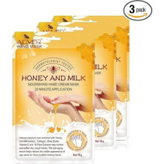 Hand Mask Moisture Gloves Pack of 3 Hand Mask Spa Gloves Moisture Improving Gloves for Dry Hands, Repair Rough Skin Damage for Women and Men