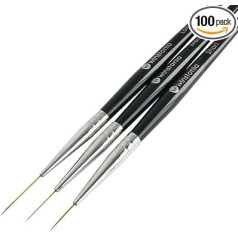 Striping Nail Art Brush Long Line Detail Fine Designs 3 Pieces Striper Brush with Caps - Amazing Trio