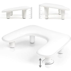 Nail Salon Hand Rest, Height Adjustable U-shaped Armrest for Manicure Nails, Large Microfibre PU Leather Handrest for Nail Technicians