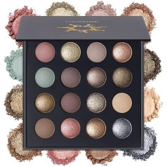 UCANBE Einzigartige Baked Lidschatten Palette, 16 Farben Nudefarbener Eyeshadow mit Matt Schimmerndem Metallic-Finish, Hochpigmentiert, Lang Anhaltend