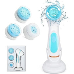Facial Cleansing Brush - Electric Waterproof Face Brush with 3 Brush Heads - Cleaning Brush Face for Deep Cleansing, Exfoliating and Blackheads, Facial Cleanser, Washing Instruments