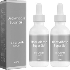 Desoxyribosezuckergel Haarwachstum, wachsende Haaröl Kopfhautgel, Starkes Reparaturserum, Kopfhautnahrungsbehandlungen, zutiefst angefeuert, nicht fett für Männer und Frauen (2PCS)