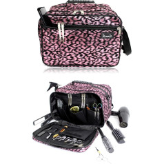 Pro Hairdressing Bag Hairdressing Tool Carry Case Hair Equipment Salon Storage Travel Bag Pink Leopard Print Pink Leopard, Pink Leopard