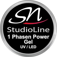 SN Nageldesign 1 Phase Gel for Gel Nails Power 3 in 1 UV Gel LED Nail Gel Clear Thick Viscosity 15 ml