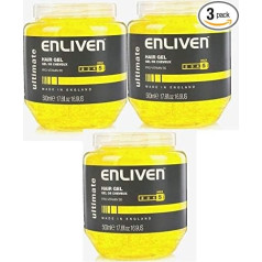 3 x Enlive Hair Gel with Pro-Vitamin B5 for Ultimate Hold 250ml Yellow 502153