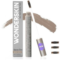 Brow/Do Eyebrow Gel by Wonderskin - Skinrageous All-Day Eyebrow Tint Mascara, Long-Lasting, Waterproof and Stain-Resistant Tinted Brow Gel Topper (Brunette)