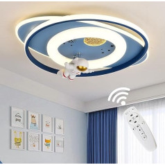 LED Ceiling Light Children's Room, 58 cm Creative Cartoon Astronaut Ceiling Light Children's Room with Remote Control, Dimmable Ceiling Light for Children's Room, Bedroom, Ceiling Light, Living Room,