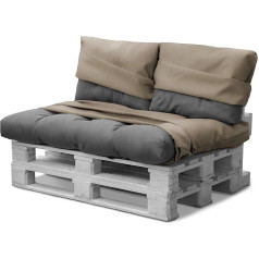 Covers for Pallet Cushions – Replacement Covers Pallet Cushion Covers – Cushion – Garden Furniture for Indoor and Outdoor Use Colour Cream 3-Piece Waterproof Size 80 cm × 120 cm + 42 cm × 60 cm