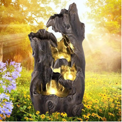 profi-pumpe.de Decorative Garden Fountain, Indoor Fountain with LED Light 230V Waterfall, Water Fountain for Garden, Garden Pond, Patio, Balcony, Very Decorative