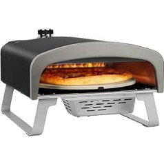 Q Pizza Gas Pizza Oven Portable Propane Pizza Oven with Automatic Rotating Stone 33cm Outdoor Cooking UK Gas Regulator Included