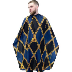King Midas Professional Unisex Waterproof Hairdressing Cape, Blue and Black, Blue/Black, Adjustable, Blue/black