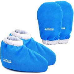 New Road Beauty - Paraffin Wax Gloves for Hand and Foot Thick Heat Therapy Insulated Terry Cloth for Paraffin Treatments Use for Pedicure Foot Spa Blue