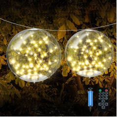 Solar Pool Lighting Floating Lamps, 2 Pieces 37 cm Pool Ball Lamp IP68 Waterproof Pool Light 3000 K Warm Light with Remote Control Ball Solar Lamp Decoration for Pool, Garden, Pond