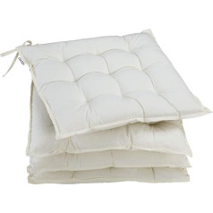 Detex 4X Chair Cushion Strips Viscose Effect Indoor Outdoor Chair Cushion Seat Cushion Pad, cream