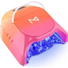 GlowPro Professioneller Hybrid 86W Kabellos Wiederaufladbare UV LED Nagelhärtelampe Kabelloser Nageltrockner für Gelnägel, Maniküre, Pediküre (Ombre Orange)