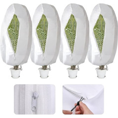 GIONAR Pack of 4 Winter Protection for Plants, Frost Protection, Pot Plant Bag, Large for Pot Plants, with Zip, Drawstring, Breathable, Tear-Resistant, 120 x 80 cm