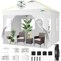 COBIZI Folding Gazebo 3 x 3 Pop Up Gazebo Waterproof Stable Winterproof Folding Party Tent with 4 Side Walls UV Protection Garden Gazebo with Mesh Ventilation Opening and Reflective Strips for