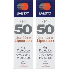Sun Care Lipscreen SPF50 Moisturising Lip Balm Prevents Dry and Cracked Lips 2 Tubes