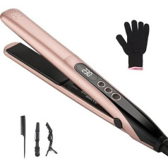 JAETON Professional Ceramic Hair Straightener for Straightening, Curling and Creating Waves, LCD Display 100-230°C, Dual Voltage, Automatic Shut-Off