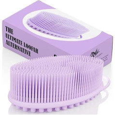 Avilana Silicone Body Scrubber, Gentle Exfoliation, Easy to Clean, Foams Well,Durable and More Hygienic Than Traditional Shower Loofah (S1, Lavender)