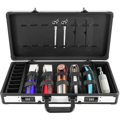 Hairdresser Bag Barber Carry Bag Hairdressing Case with 2 Combination Locks and Adjustable Shoulder Strap for Hairdressers and Beauticians 55 x 27 x 11 cm (White + Black)