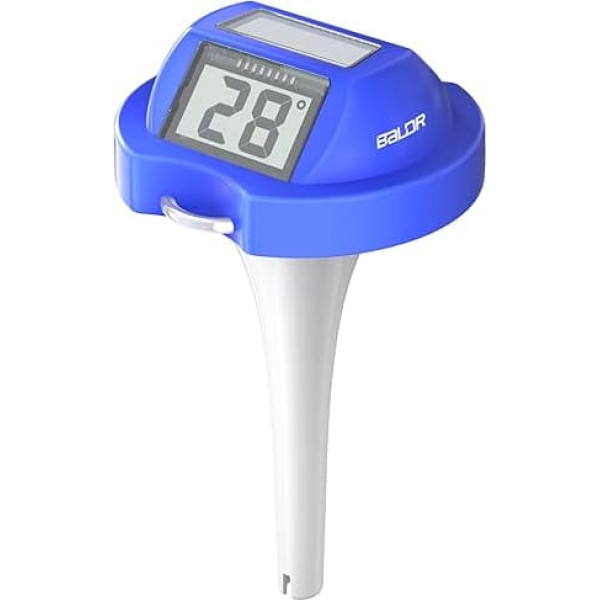 BALDR Pool Thermometer Floating Easy Read Solar Powered Digital Pool Thermometer with Dual LCD Screen (Navy)