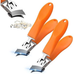 2025 Nagelknipser mit breiter Backenöffnung, spritzwassergeschützt, abgeschrägt, Fingernagel- und Zehennagelknipser für Senioren, Männer, Frauen, Nagelknipser für den Heimgebrauch (Orange, 2 Stück)