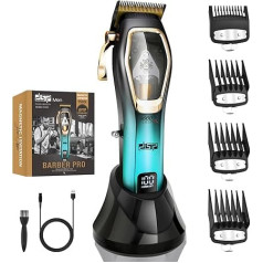 DSP Pro Barber Hair Trimmer Set: Cordless Magnetic 9000 RPM, Constant Speed Control for Smooth Cutting. Ceramic Blades, 2500 mAh Battery, Low Noise & Heat, Ideal for Men's Care & Fades (Blue)