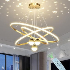LED Pendant Light Dining Table Lamp Dimmable Island Lamp Modern Dining Table Pendant Light Dining Room Pendant Lamp with Remote Control Chic Ring Design Office Chandelier Kitchen LED Living Room