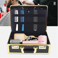 Portable Barber Case, Hairdressing Bag, Hairdresser Travel Case, Portable Barber Tool Box, Professional Carry Case, Salon Tool, Storage Case, Hairdressing Salon Case (Black Gold)