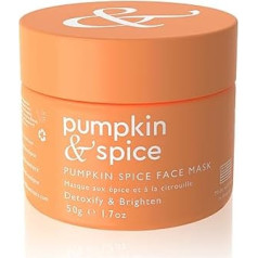 Pumpkin Spice Clay Enzyme Facial Mask - Removes Pimples, Pore Minimiser, Blackheads, Wrinkles, Breakouts, Acne, Hydrates, Tightens, Brightens, Organic Pumpkin Seed Oil Dermal Body Purifying 3.5 oz