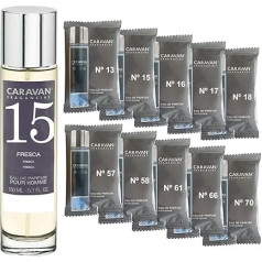 Mens Perfume No.15 150ml + Set of 10 Bottles of Various Male Fragrances by Caravan to Discover New Fragrances