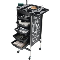 BAOCHADA Hairdressing Trolley, Operating Trolley with 5 Drawers and Rotating Wheels, Stackboy Trolley, Hairdressing Trolley for Stylist, Hairdresser, Hair Styling SPA, Hairdressing Accessories, 36 x