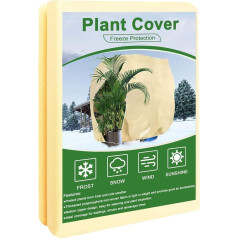 Winter Protection for Plants, Plant Protection, Winter Winter Tent with Zip and Drawstring, Frost Protection, Plants Cover, Winter Protection Fleece for Pot Plants, Palm Trees, Olive Tree (120 x 180